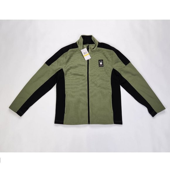 Spyder Fleece Jacket Mens Medium Olive Green - Picture 1 of 6